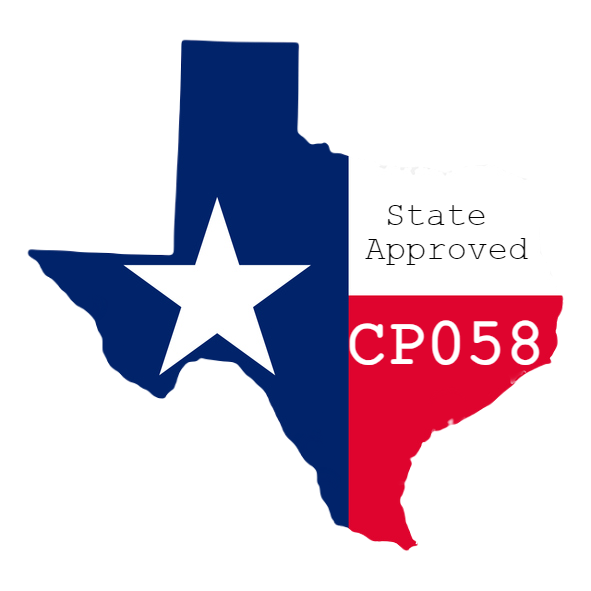 Our texas license number CP058