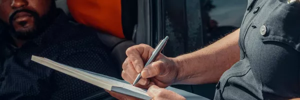 police officer writing a ticket