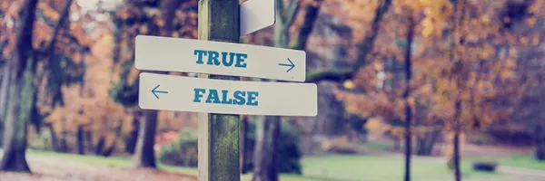 true false sign