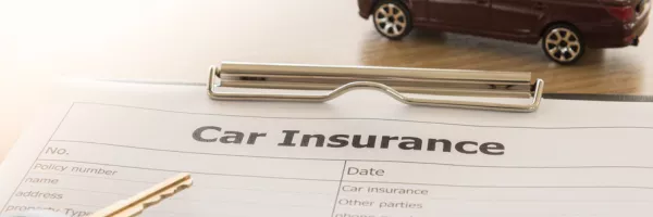Car insurance form with car