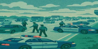 officers approaching car